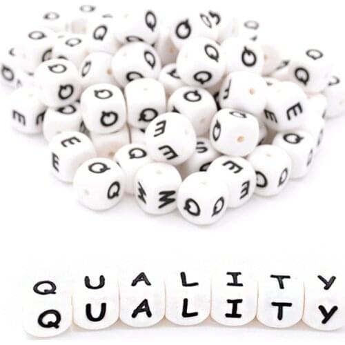 20pcs Letter Beads 12mm Food Grade Silicone Beads For Teething Baby Teether Goods Chewing Personalized Name Toy Teething Gift