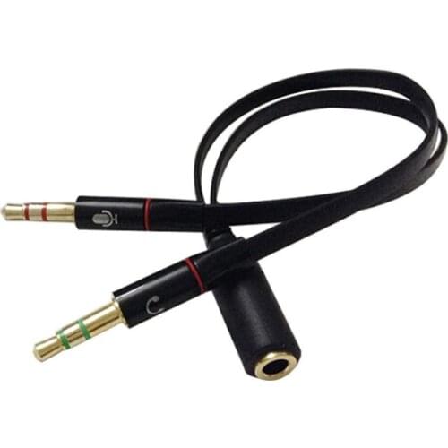 3.5mm Jack Microphone Headset Audio Splitter Cable Female to 2 Male Headphone Mic Aux Extension Cables For phone Computer