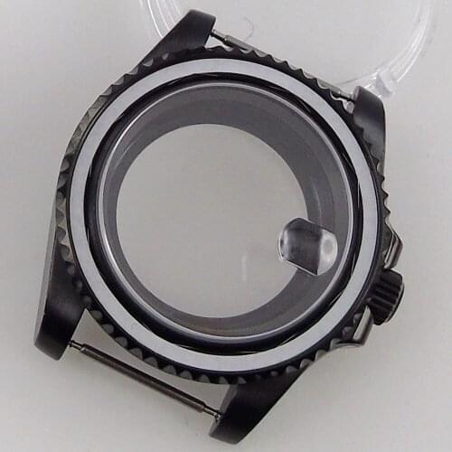 40mm Two Tone Black PVD Gold Automatic Watch Case fit NH35A NH36A MIYOTA 8215 ETA 2836 Seeing Back Oyster/Jubilee Strap