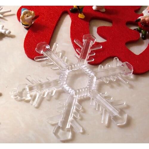 7.5CM Transparent Snowflake (12pcs) Crafts Christmas Tree Pendant Xmas Ornament DIY Art Party Home New Year Decoration