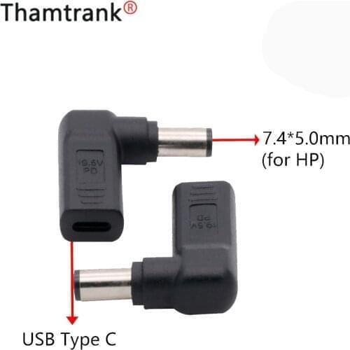 10pc Laptop Power Adapter Connector 7.4*5.0mm Dc Plug USB Type C Female to Universal Male Jack Converter for HP Notebook Charger