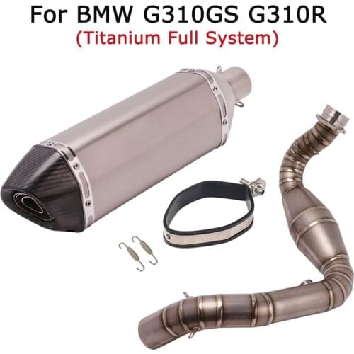 For BMW G310GS G310R Motorcycle Titanium Whole System Front Link Pipe Exhaust Muffler Tail Pipe 470MM with DB Killer Silencer