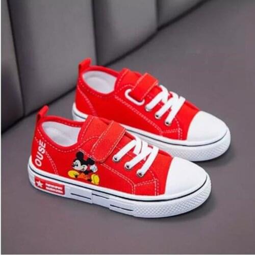 Disney Brand Children Shoes For Boys Girls Cartoon Mickey Breathable Canvas Shoes Comfortable Kids Sneakers Casual Girls Shoes