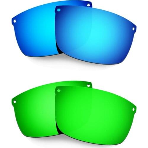 HKUCO For Carbon Blade Sunglasses Polarized Replacement Lenses 2 Pairs Blue & Green