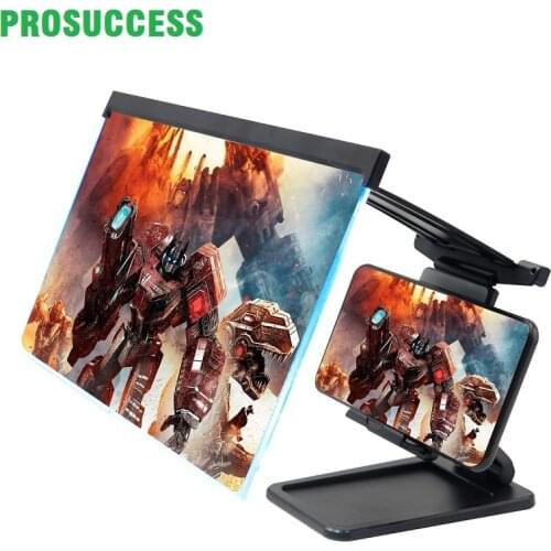 L20 12 Inch Big Blue Lens Novel Curved Mobile Phone Screen MagniFier With Foldable Desk fashion Lazy Hoder Stand