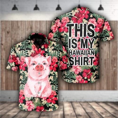 2021 Summer Quality Harajuku Beach New Arrival Men Short-Sleeve Animal Casual Anime Shirt Blouse Loose Surfing Hawaiian-shirt