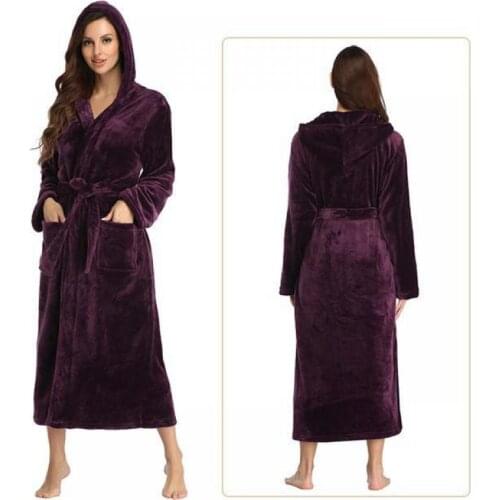 2021 Winter New Kimono Bathrobe Gown Flannel Women Sleepwear Warm Robe Coral Fleece Casual Intimate Lingerie Thick Nightwear