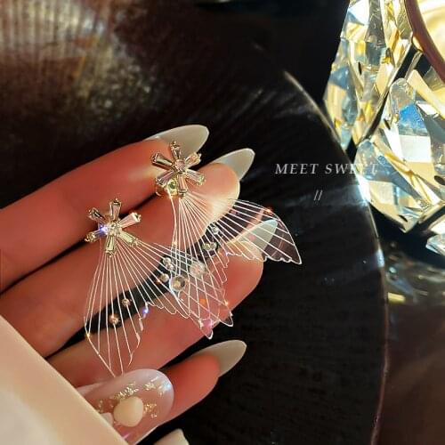 Transparent fishtail Earrings ~ Design Earrings 2020 new fashion Korean temperament net red Earrings simple Earrings