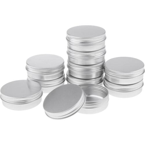 Blesiya 10x Empty Aluminium Travel Jar Pot Container Tin for Cream with Lid
