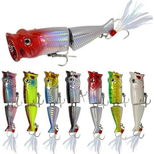 Fishing Luer Wave Climbing 8cm/11g Topwater Feather Hook Two Hard Bait Bionic Pseudo Wobbler Bait Fishing Gear Pesca Accessories