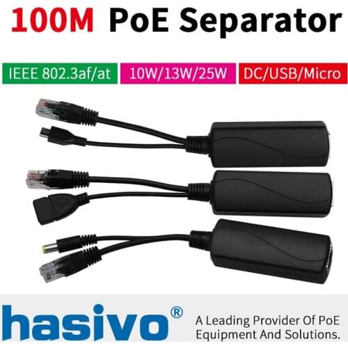 Standard IEEE802.3 af/at POE Separator Power supply Module Poe 48V PoE Separator 12V 5V Support DC Micro USB output