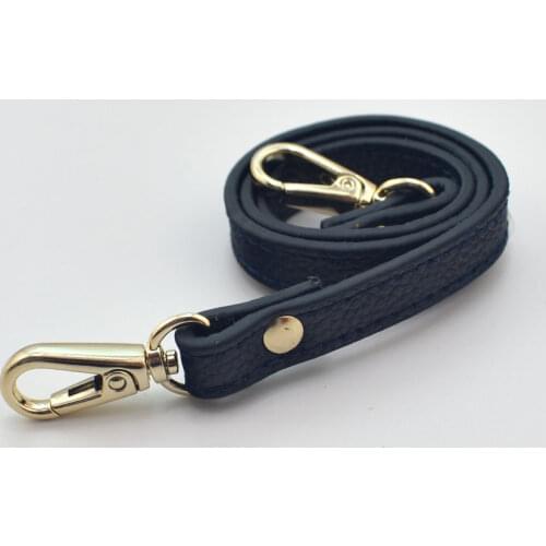 55cm Detachable Handle Replacement Bags Strap for Women Girls Genuine Leather Shoulder Bag Accessories Gold Buckle Belts Navy