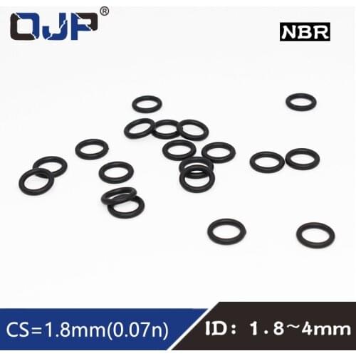 50PCS/lot Rubber Ring NBR Sealing O-Ring 1.8mm Thickness ID1.8/2/2.24/2.5/2.8/3.15/3.55/3.75/4mm Nitrile O Ring Seal Gasket