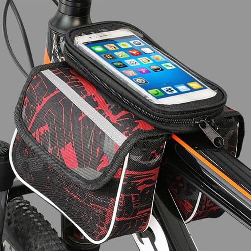 Rainproof Handlebar Bag Frame Front Top Tube Phone Holder Mount Large Capacity Cell Bike Accessories Bicycle Bike Saddle Bag