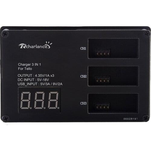 Rcharlace 3 in 1 for Tello Battery Charger Charging For dji hub Tello flight Battery Accessories