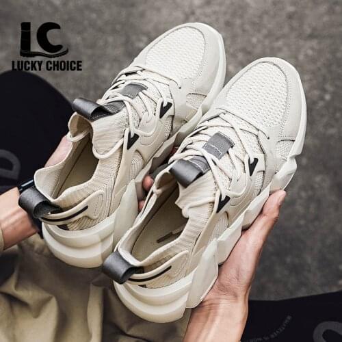 Women Chunky Sneakers Platform 2021 Fashion Spring Breathable Comfort Running Casual Couple Sport Shoes White Plus Size 35-44