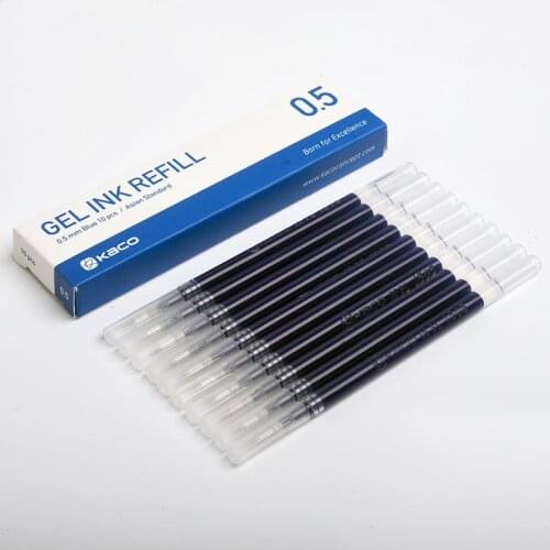 10 Colors/box Assorted Color Gel Ink Refill Kaco Asian Standard Universal Gel Pens Refills 0.5mm 110mm School Office Supplies