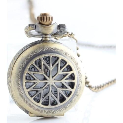 10pcs/lot )Mini antique hollow out pocket watch necklace pendant free party gift.hang xmas gift