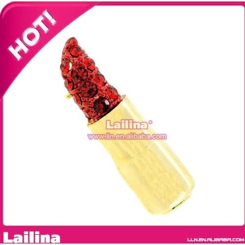 100pcs/lot Red Lipstick with Crystal Ehinestone Pin Brooch
