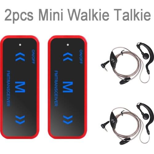 2PCS Mini Walkie Talkie 3W 400-470MHz 2-Way Radio Transceiver Earpiece Headset Earmuff USB charging two way walkies-talkies