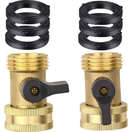 2pcs garden hose connector 3/4" Male & 3/4" Female hose thread Brass Valve Connector Joint Copper Pipe Fitting Coupler Adapter