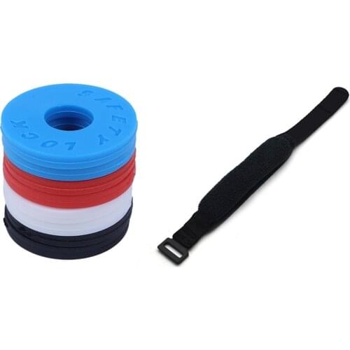 4 Pair Strap Locks-2 Red, 2 Blue, 2 Black, 2 White & 1 Pcs Guitar Fret Strings Mute Noise Damper Muter Wraps L