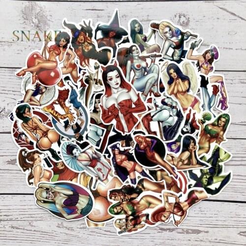 50Pcs Styling Pvc Waterproof Tease Vulgar Sexy beauty Girls Stickers For Laptop Motorcycle Skateboard Luggage Decal Toy Sticker