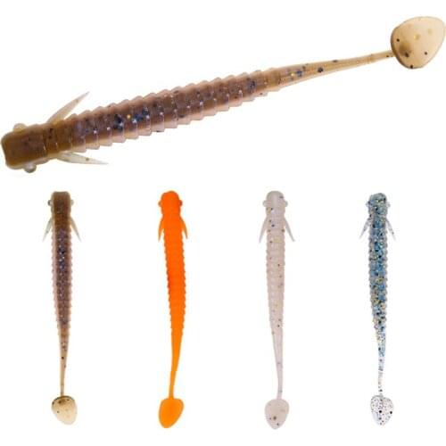 8PCs/Set New 75MM 2g Soft Bait Simulation Lure Larva Silicone Wobbler Crank Bait For Fishing Worm Fishing Lure Tackle Swimbait