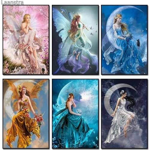 Diy Diamond Painting Cross Stitch Diamond Embroidery Fantasy Moon Girl Needlework Round Home Deco Christmas Diamond Mosaic