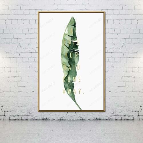 Artcozy Oil Canvas Painting Tropical Green Leaves For Home Decoration Wall Art