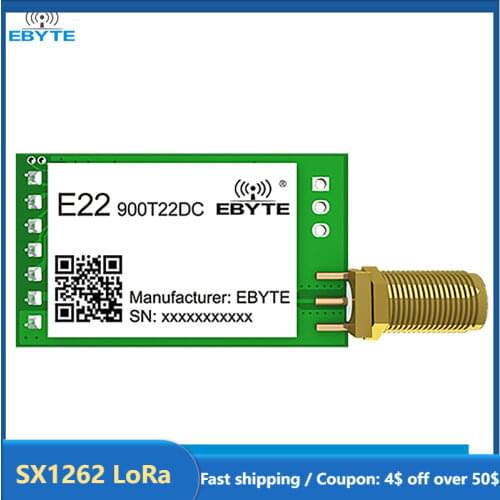 SX1262 LoRa 868MHz 915MHz Wireless Serial Port Module 22dBm Long Range RF Transceiver Transmitter Receiver EBYTE E22-900T22DC