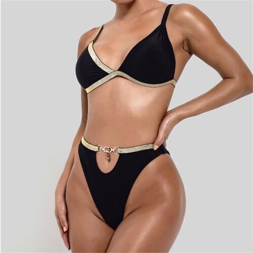 Bikini 2021 Mujer Solid Color Bikini Set High Waist Swimwear Women Brazilian Bathing Suit Sexy Swimsuit Female Brazilian Biquini