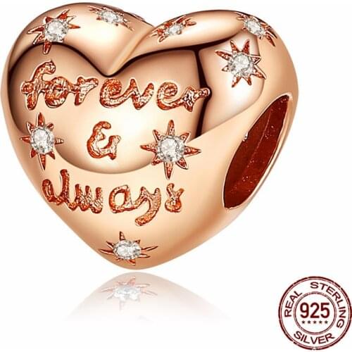 Qikaola Dazzling Heart Shape Beads for Women Jewelry Making Forever Love Charm 925 Sterling Silver Charm Bracelet Bijoux 1223