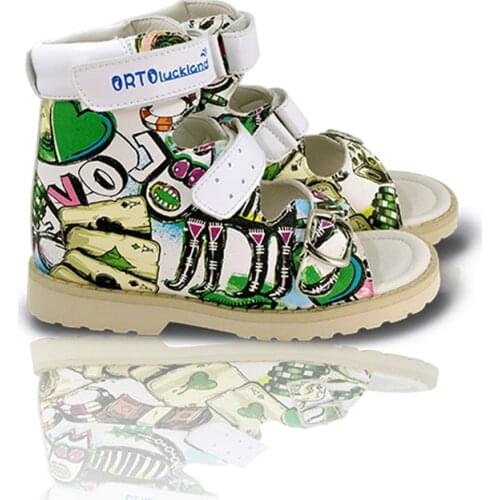 Kid Boy Fancy Sandals Children Orthopedic Graffiti Walking Shoes New Interesting Adorable Toddler Colorful Strap Footwear