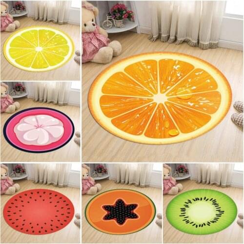 Home Round Fruit Carpet Floor Mat Household Cloakroom Computer Chair Study Bathroom Non-slip Carpet Door Mats