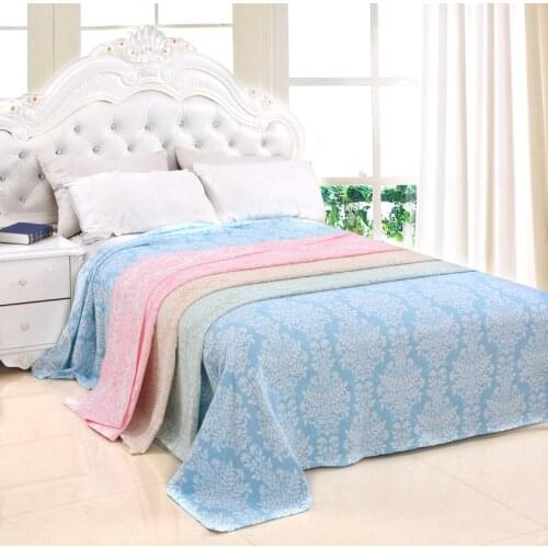 Cotton towel blanket mattress summer bed sheets green bed plaid sofa blanket 150 * 200cm, 180 * 220cm free shipping