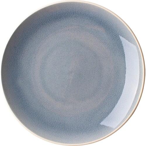MIDOSHARK Blue ice cracked ceramic dinner plate