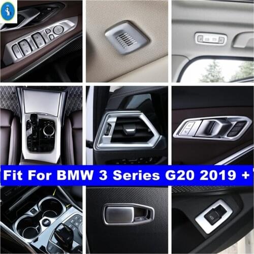 Matte Interior Refit Kit Gear Box / Dashbaord Air AC / Door Bowl / Lift Button Panel Cover Trim For BMW 3 Series G20 2019 - 2021