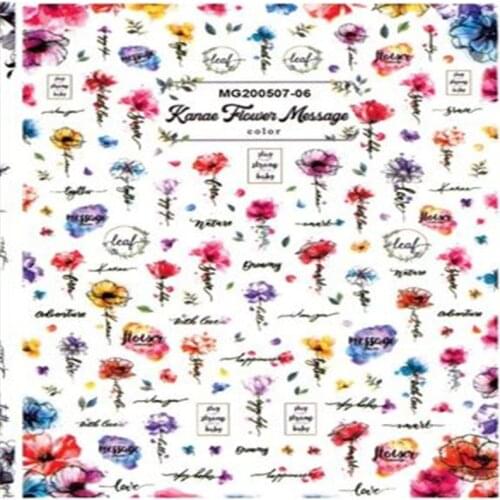 Beautiful Flowers High Quality Nail Sticker Fashion Nail Decal Back Adhesive Paper Sticker for Tip Decor Japanese Style manicure