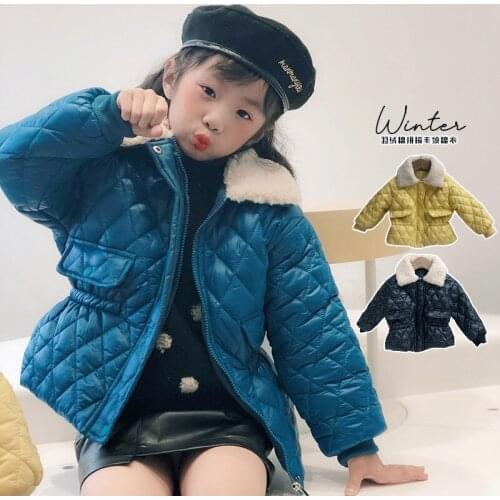 2020 New Childrens Cotton Jacket Girls Down Cotton Jacket Korean Baby Warm Autumn and Winter Jacket Toddler Parkas Outwear 2-7Y