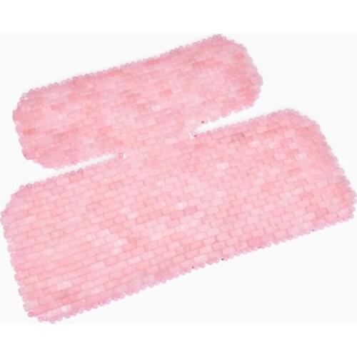 Natural Rose Quartz Jade Beauty Massager Pink Crystal Neck & Shoulder Curtain Breast Chest Curtain Jade Stone Massage Relaxation