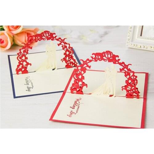 Fashion Hot Valentine day Wedding CARDS Invitations Delicacy Gift Handmade Creative 3D Cards Pop UP Gift