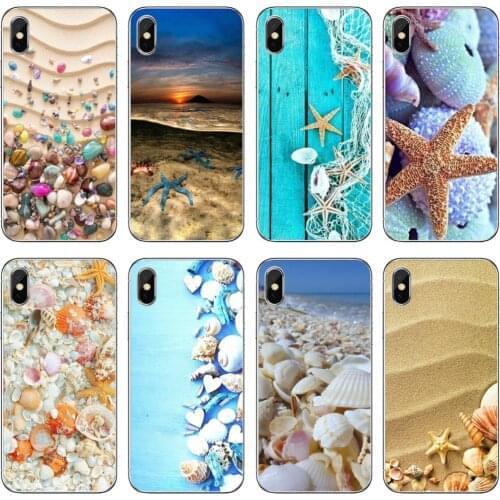 Soft Case For Sony Xperia XA Z3 Z5 XZ1 XZ2 Z Z1 Z2 compact M2 M4 M5 C4 C6 E3 T3 Blue-Wood-Seashells-Sea-Star