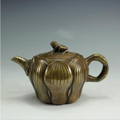 Wholesale Lotus factory direct copper kettle teapot ornaments antique pot s shipping antique collectiblesroom