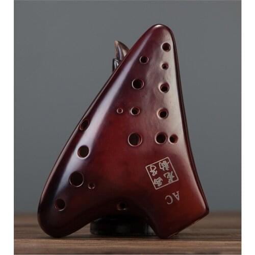 Professional 16 Holes Alto C Ocarina Two Tubes AC Tone Ocarina Musical Instrument Flute