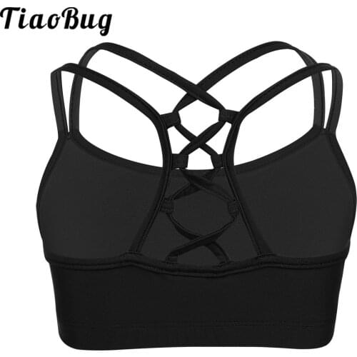 Kids Girls Racerback Sports Bra Crop Tops for Gymnastics Yoga Ballet Dance wear Activewear