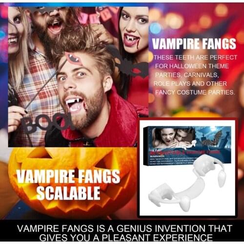 Retractable Vampire Braces Fangs Dentures Teeth Halloween Cosplay Denture Props Party Decoration