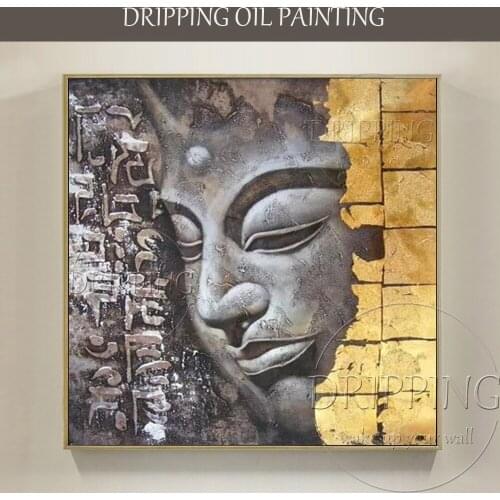 High Skilled Artist Hand-painted High Quality Modern Art Buddha Figure Oil Painting Hand-painted Religion Buddha Oil Painting