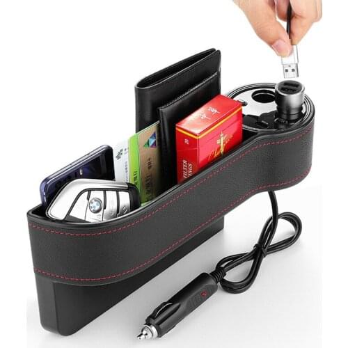 Car Storage Box Seat Crevice Car Creative Supplies Car Multi-function Storage Box Car Charger