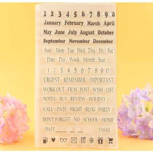 YLCS013 calendar silicone clear stamps for Scrapbooking DIY album cards making decoration TPR transparent Craft rubber stamp